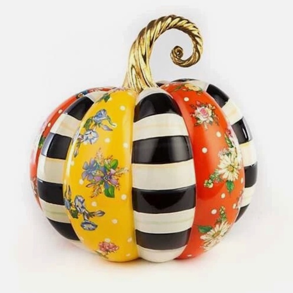 MacKenzie Childs Flower Market Patchwork Pumpkin, Medium (NIB) - Picture 1 of 12